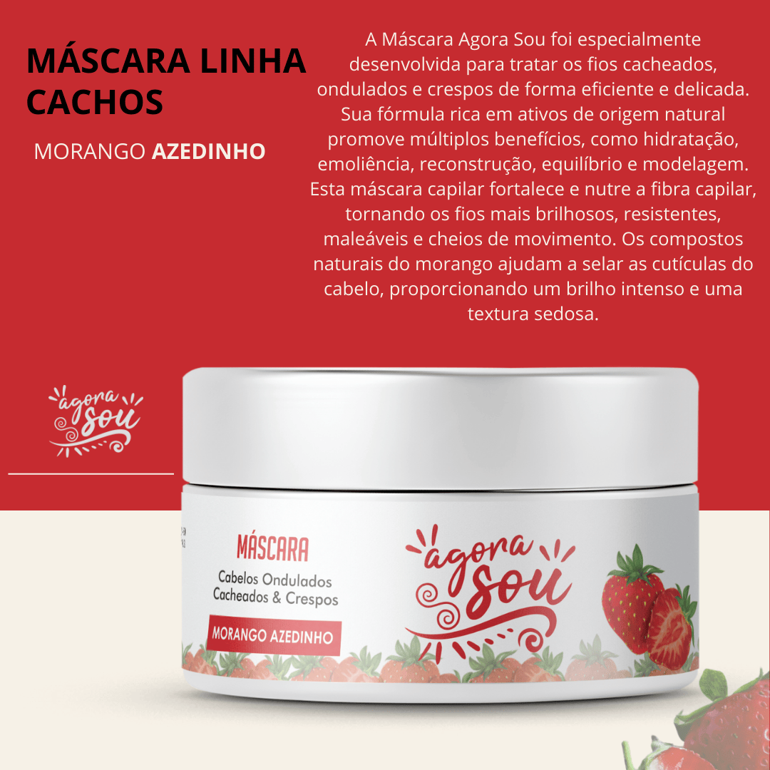 MÁSCARA CACHOS 300g - Morango Azedinho