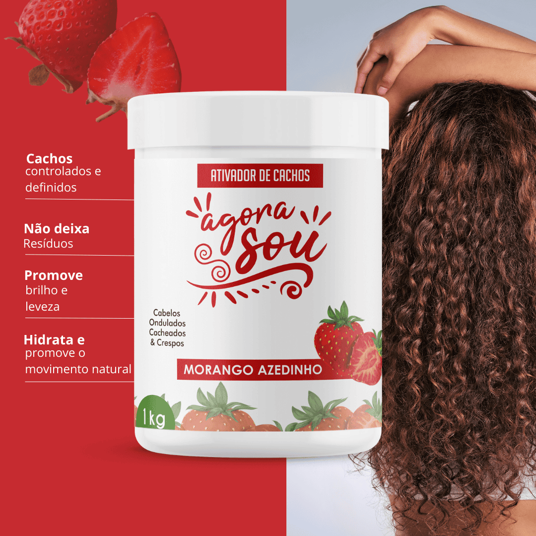 KIT CACHOS ESSENCIAL PLUS - Morango Azedinho
