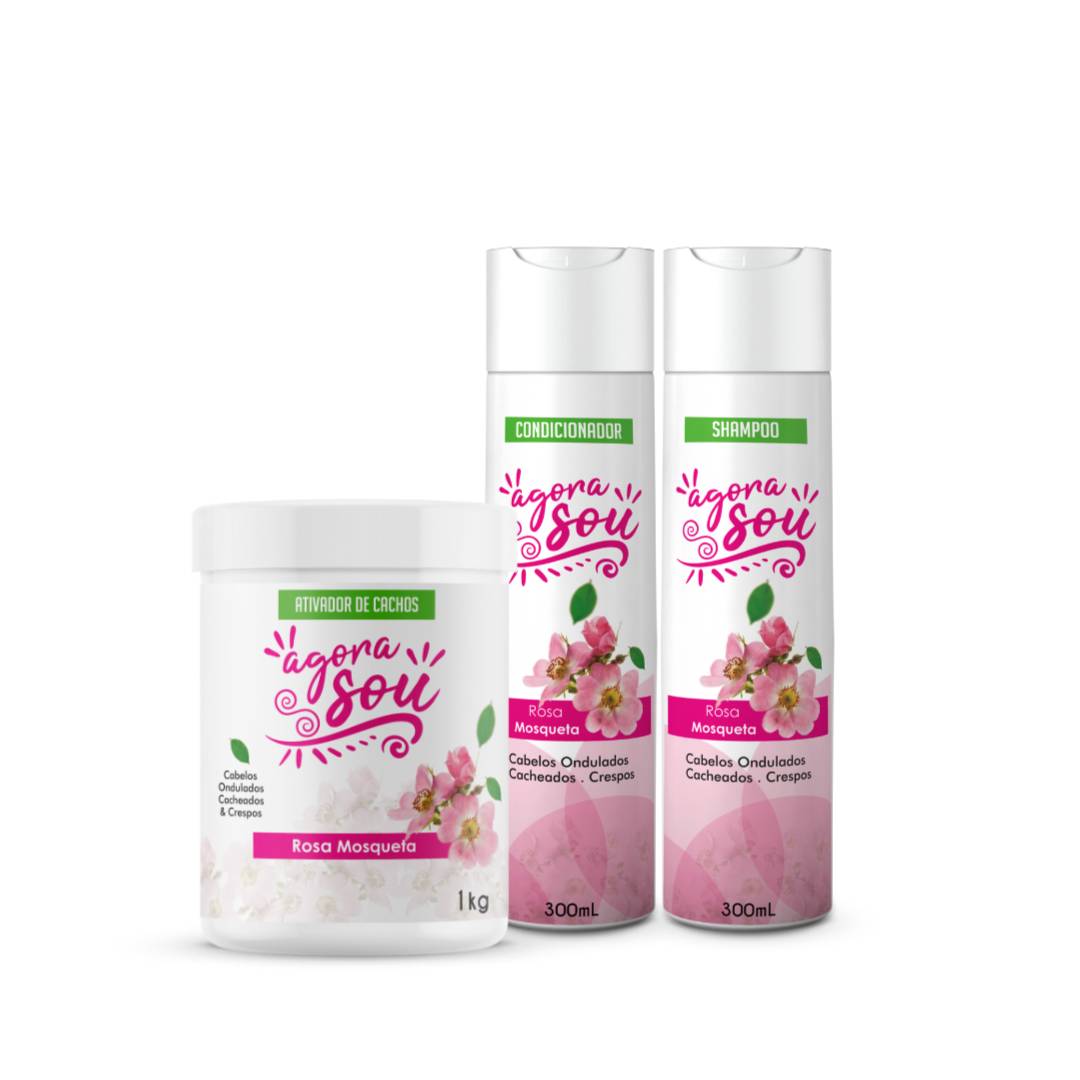 KIT CACHOS ESSENCIAL TRIO - Rosa Mosqueta